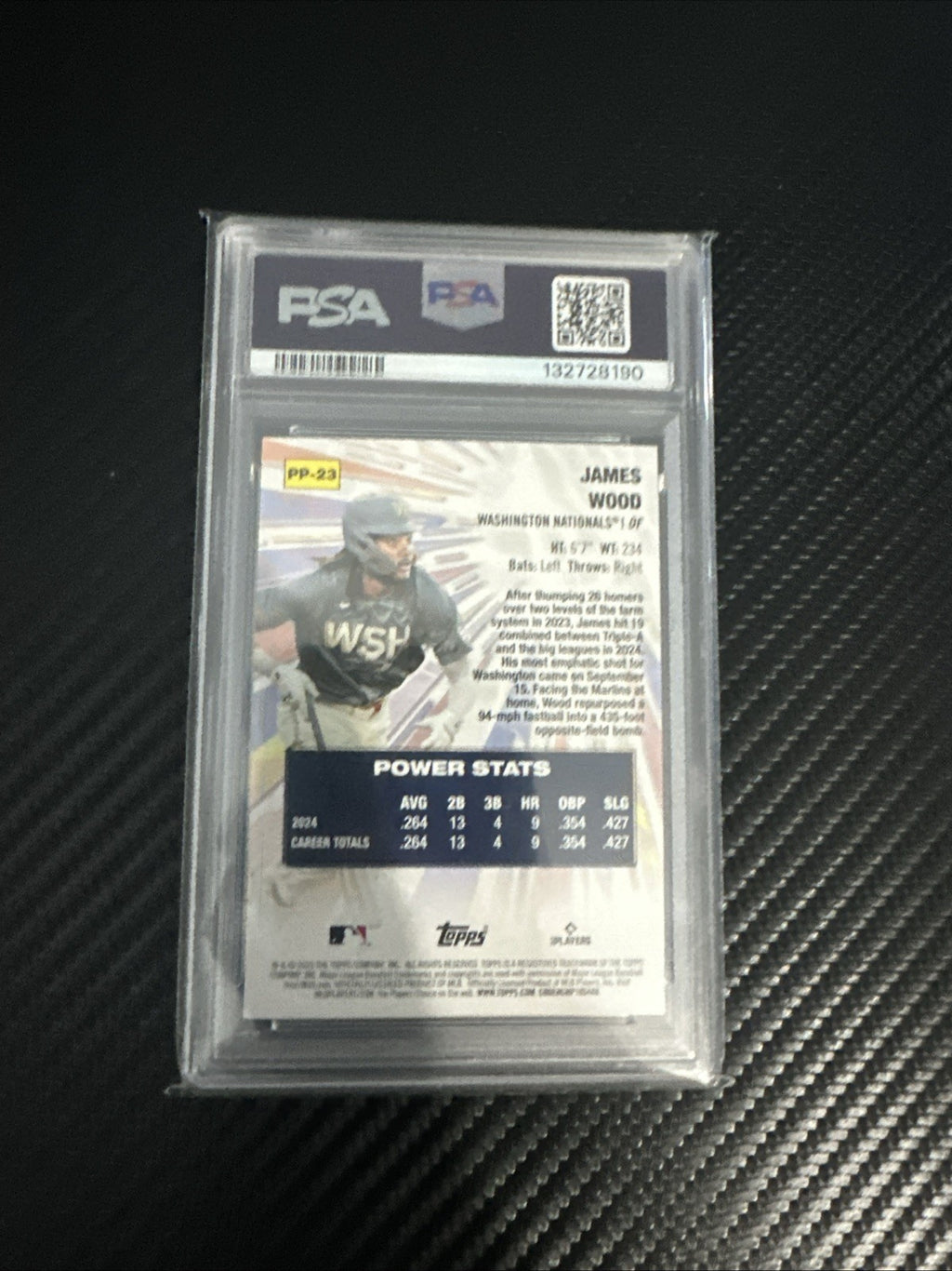 2025 Topps Series 1 - Power Players James Wood #PP-23 (RC) PSA 10