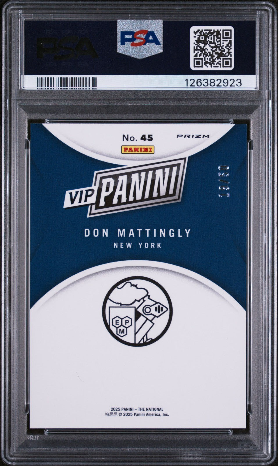 2025 Panini NSCC  Vip Gold Pack - Don Mattingly #45 Purple Sparkle / 50 POP 2!