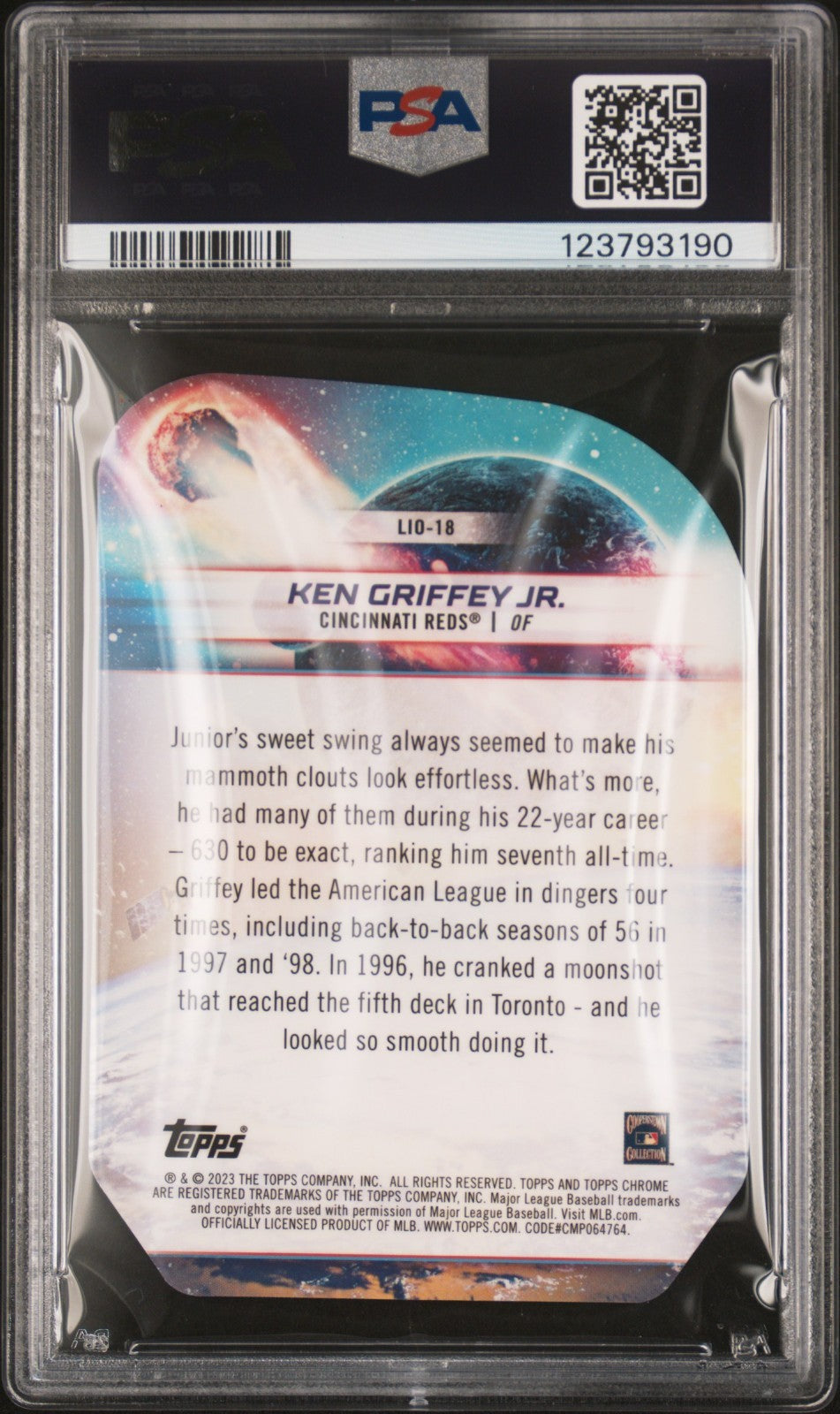 2023 Topps Cosmic Chrome Launched Into Orbit Ken Griffey Jr #18 PSA10