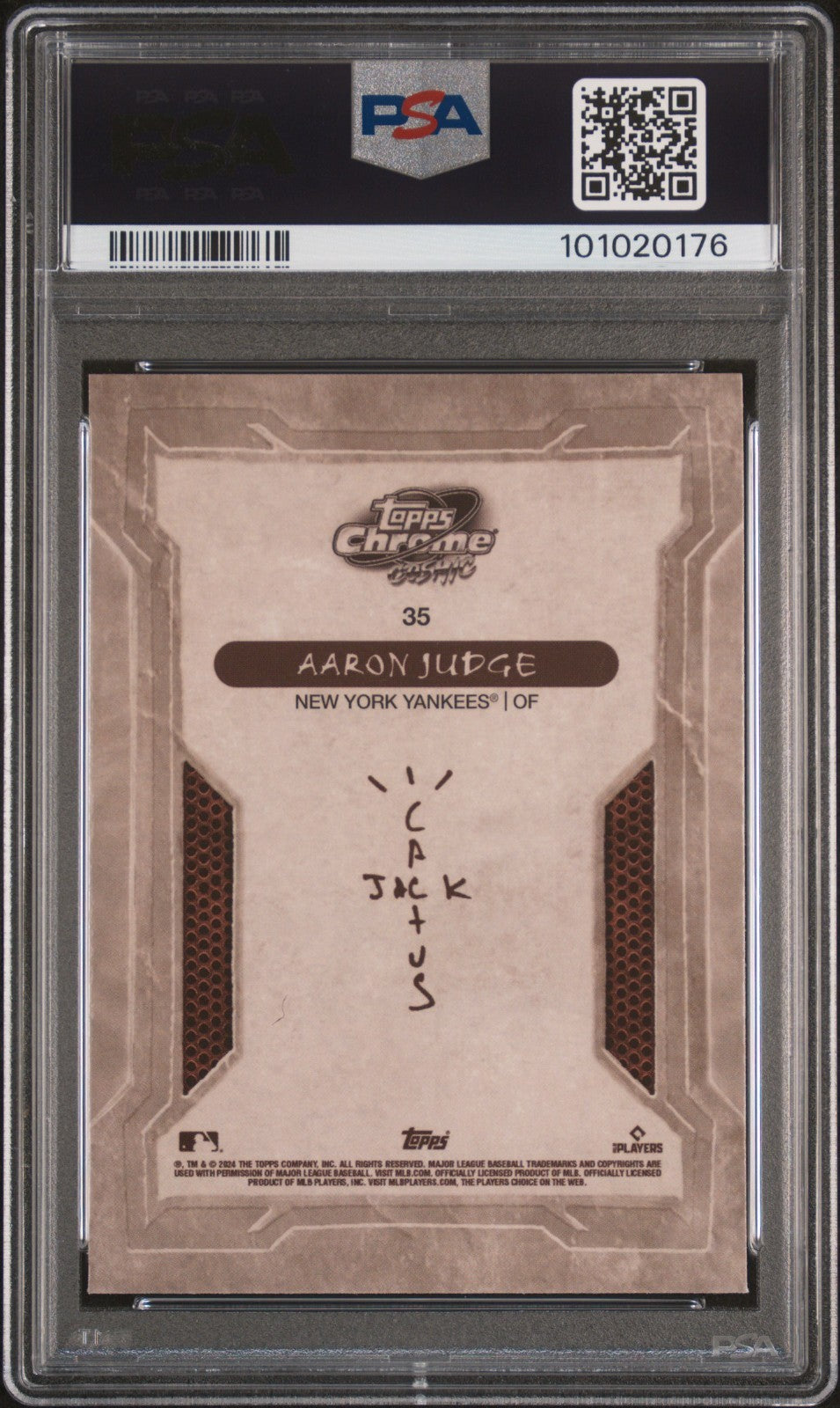 2024 Topps Cosmic Chrome X Cactus Jack Aaron Judge #35 PSA 10