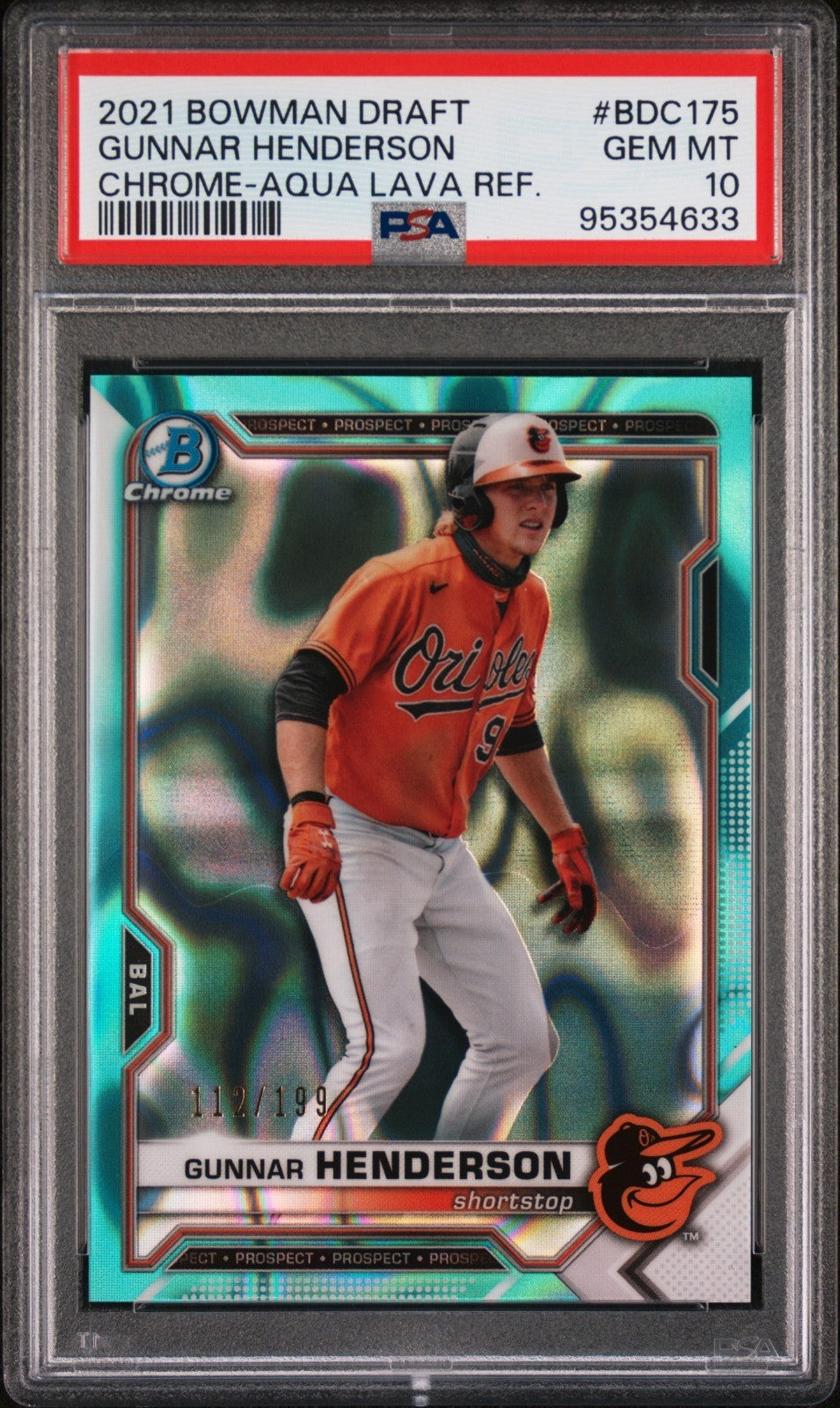 2021 Bowman Draft - Chrome Gunnar Henderson #BDC-175 Aqua Lava Refractor /199