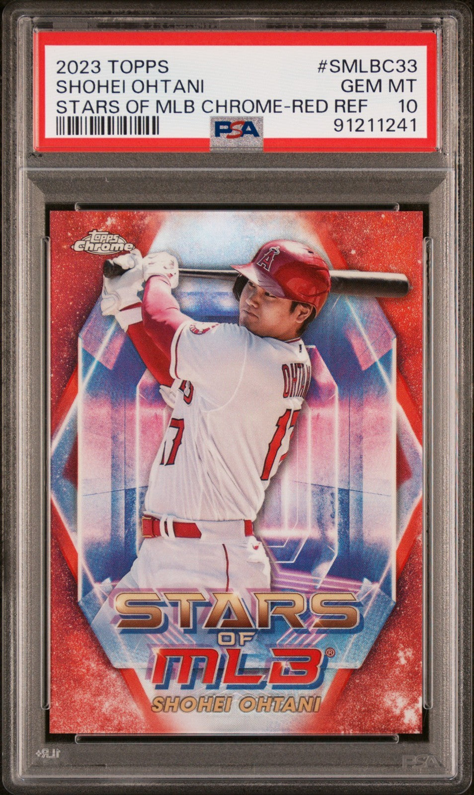 2023 Topps Stars of MLB Chrome  - Red Ref Shohei Ohtani #SMLBC-33 PSA 10 / 75!