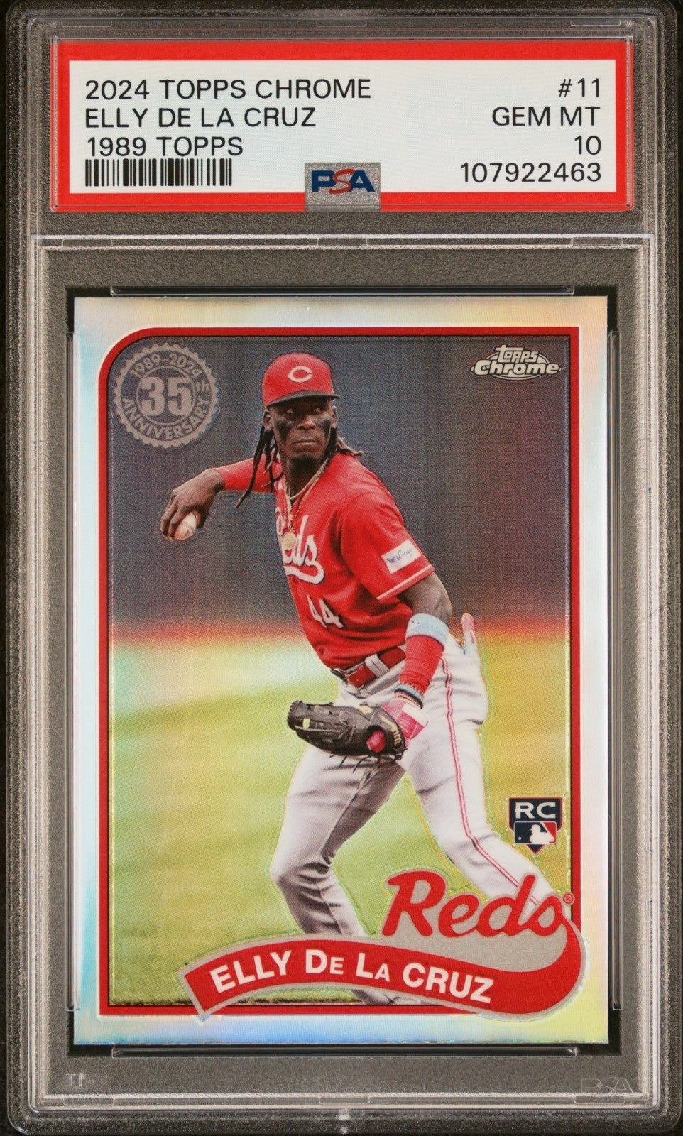 2024 Topps Chrome - 1989 Topps Baseball Elly De La Cruz #89CB-11 (RC) PSA 10