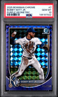 2025 Bowman Chrome - Bobby Witt Jr. #7 Purple Geometric PSA 10 /250 POP 4!