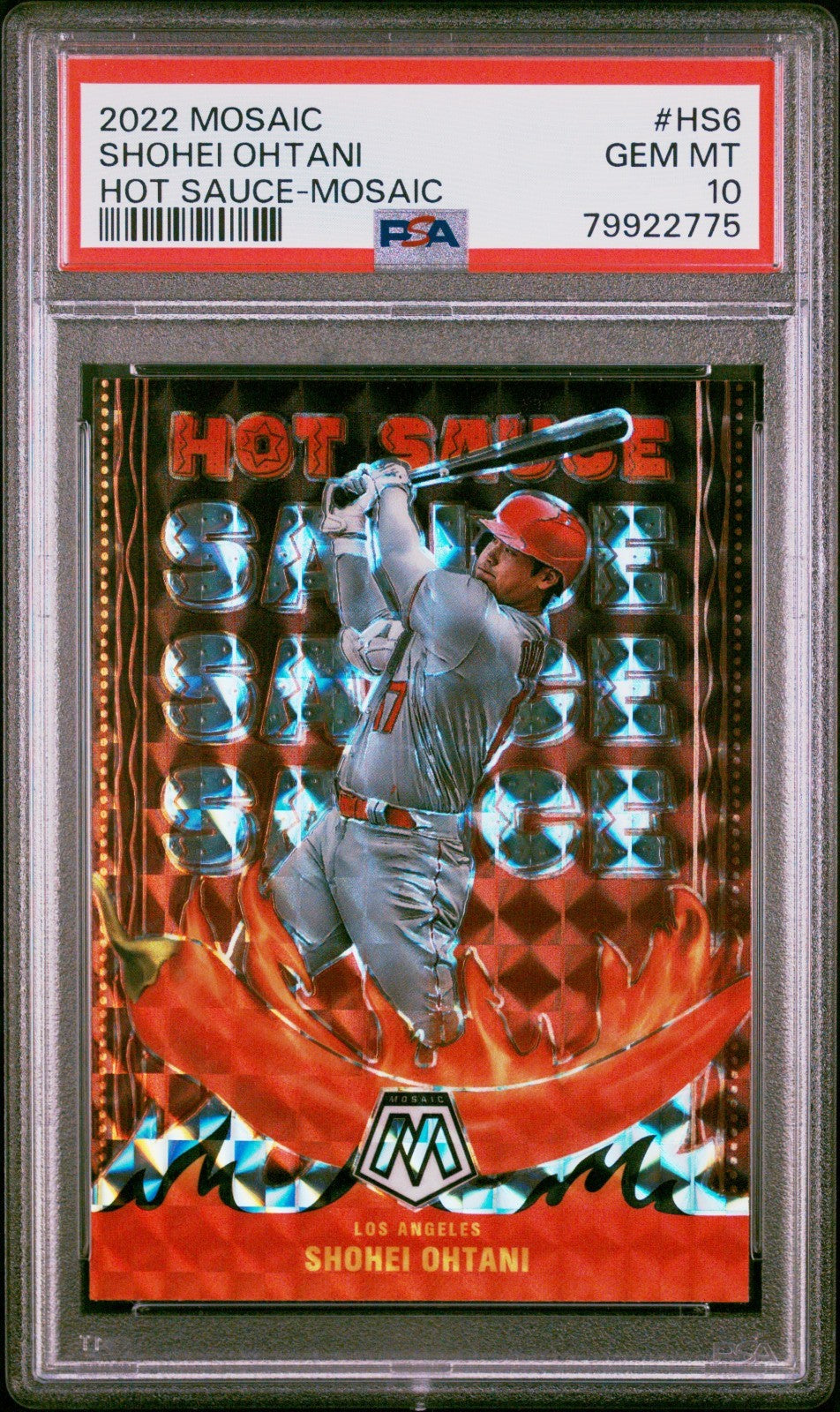 2022 Panini Mosaic Hot Sauce Shohei Ohtani #HS-6 Mosaic Prizm PSA 10