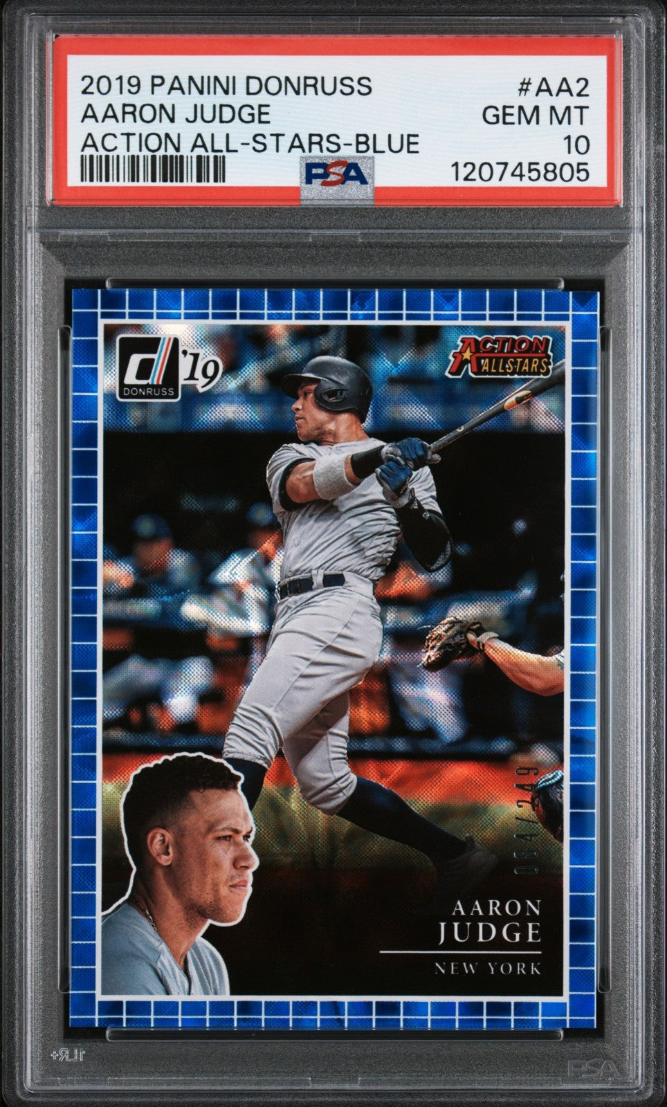 2019 Panini Donruss - Action All-Stars Aaron Judge #AA2 Blue /249 PSA 10 POP 3!