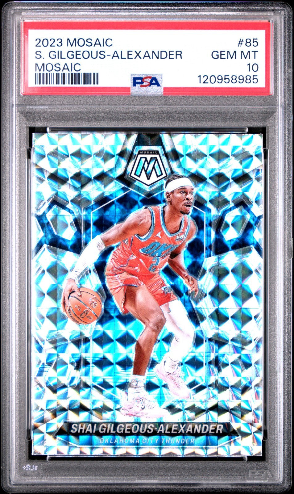 2023-24 Panini Mosaic - Shai Gilgeous-Alexander #85 Mosaic Prizm PSA 10 POP 6!