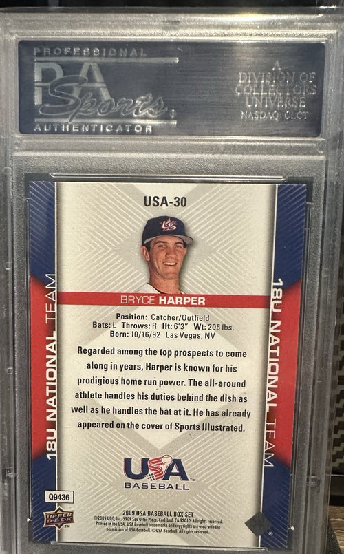 2009 Upper Deck USA Baseball Box Set - Bryce Harper #USA-30 (RC) PSA 10