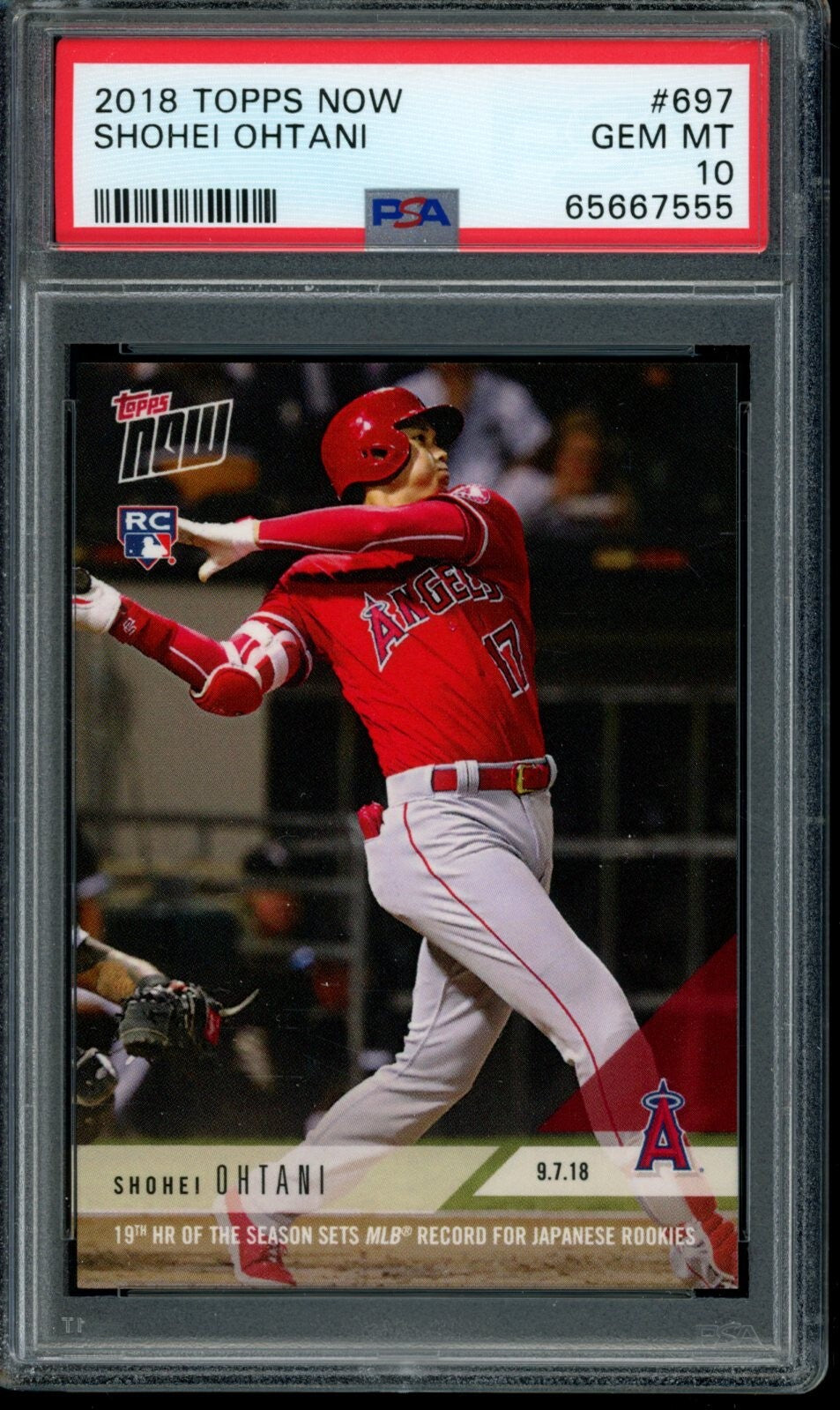 2018 Topps Now #697 Shohei Ohtani PSA 10 Gem Mint RC Rookie Card 65667555
