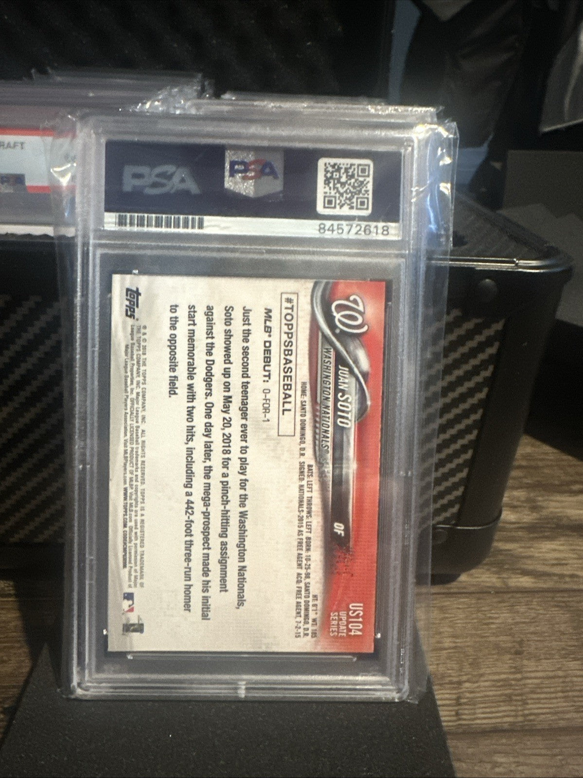 2018 Topps Update Series - Rookie Debut Juan Soto #US104 (RC) PSA/DNA 10 Auto