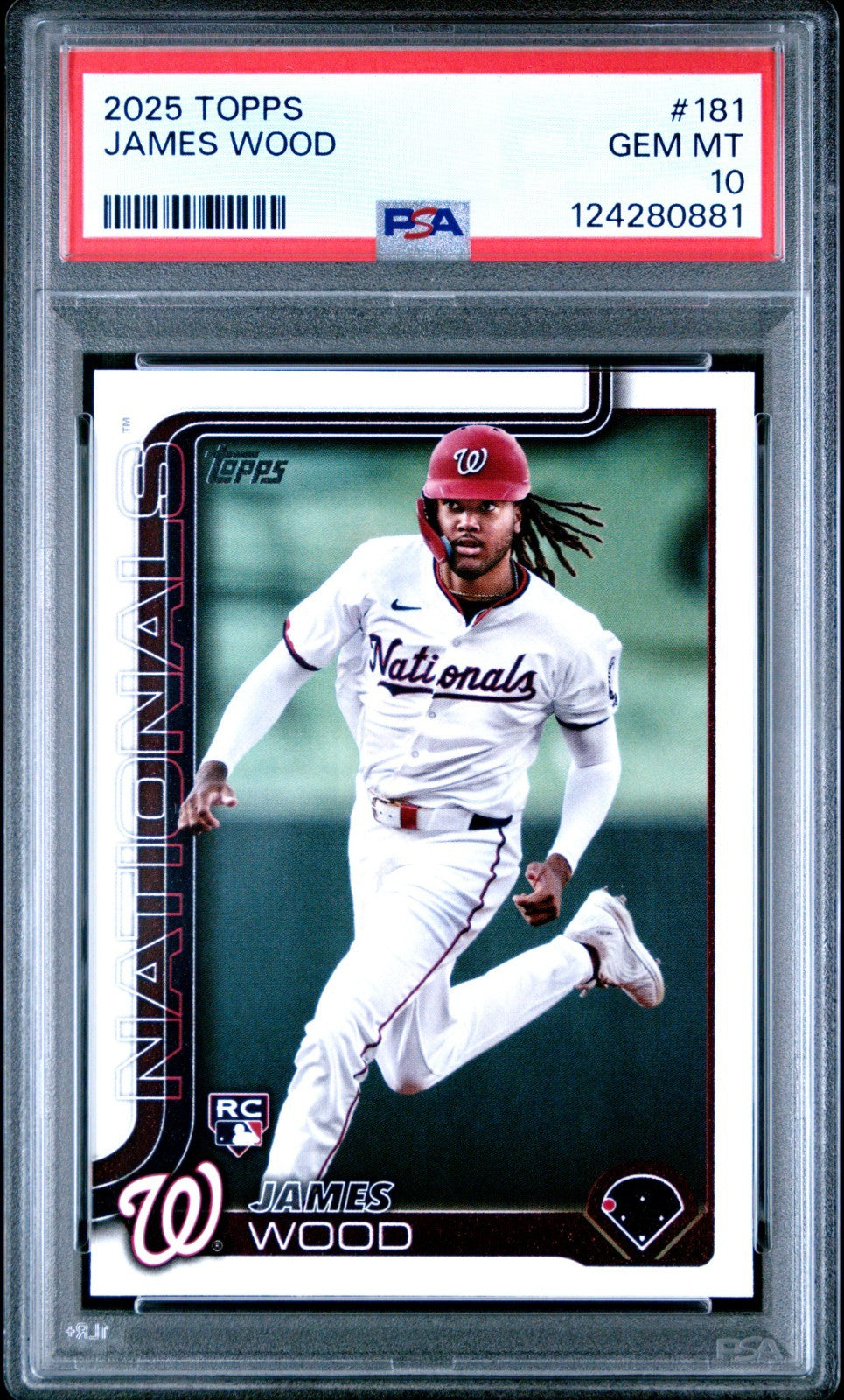 2025 Topps #181 James Wood RC Rookie Nationals PSA 10 GEM MINT