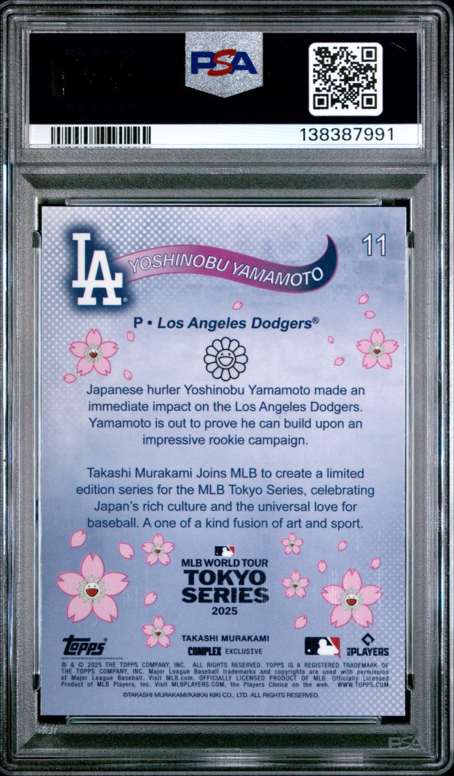 2025 Topps Mlb World Tour Tokyo Series Takashi Murakami #11 PSA 10