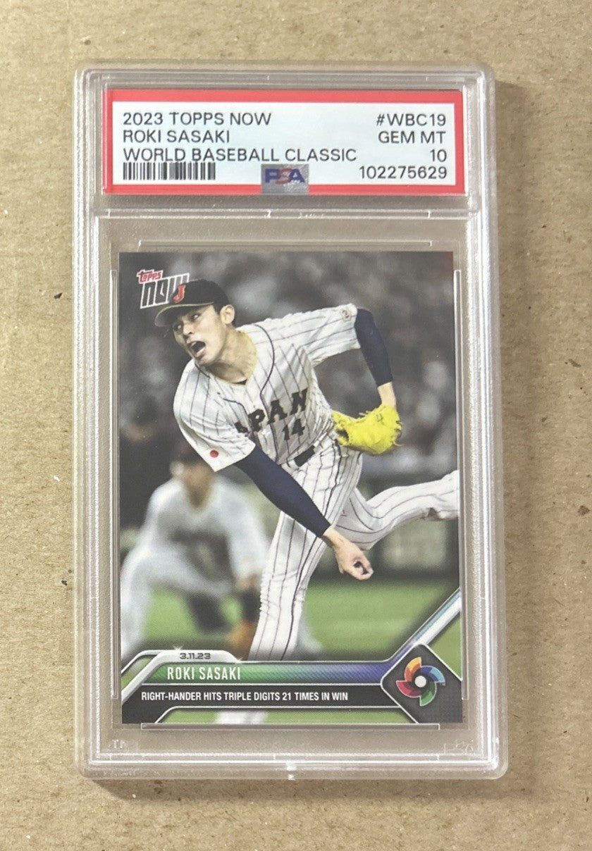 2023 Topps Now Baseball Roki Sasaki World Baseball Classic Rookie Card PSA 10