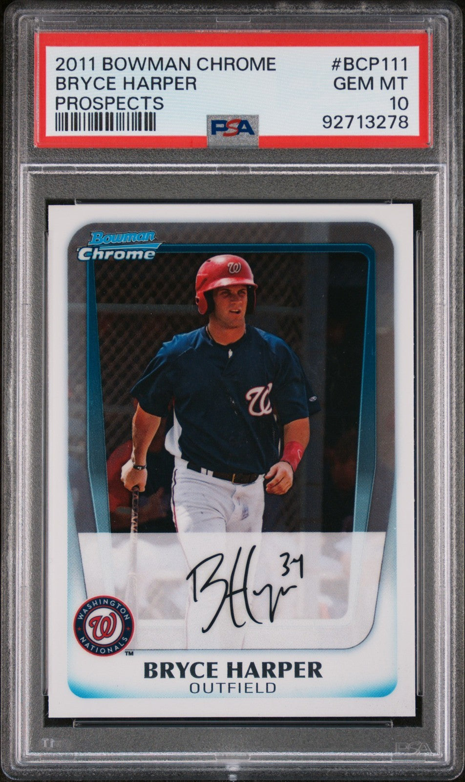 2011 Bowman Chrome - Prospects Bryce Harper #BCP111 (RC) PSA 10