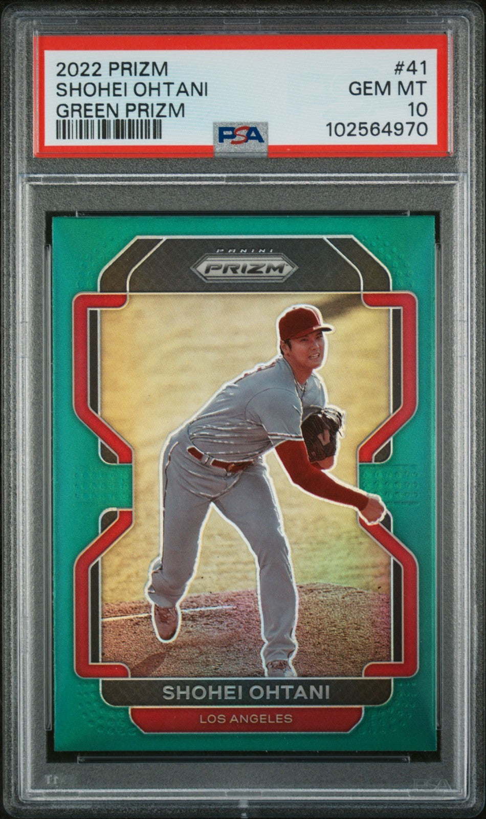2022 Panini Prizm - Shohei Ohtani #41 Green Prizm PSA 10 POP 8!