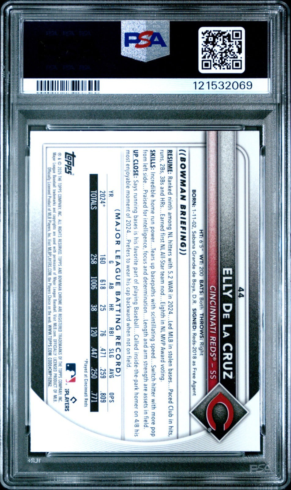2025 Bowman Chrome Mega Box Mojo Refractor  Elly De La Cruz PSA 10 Low POP!