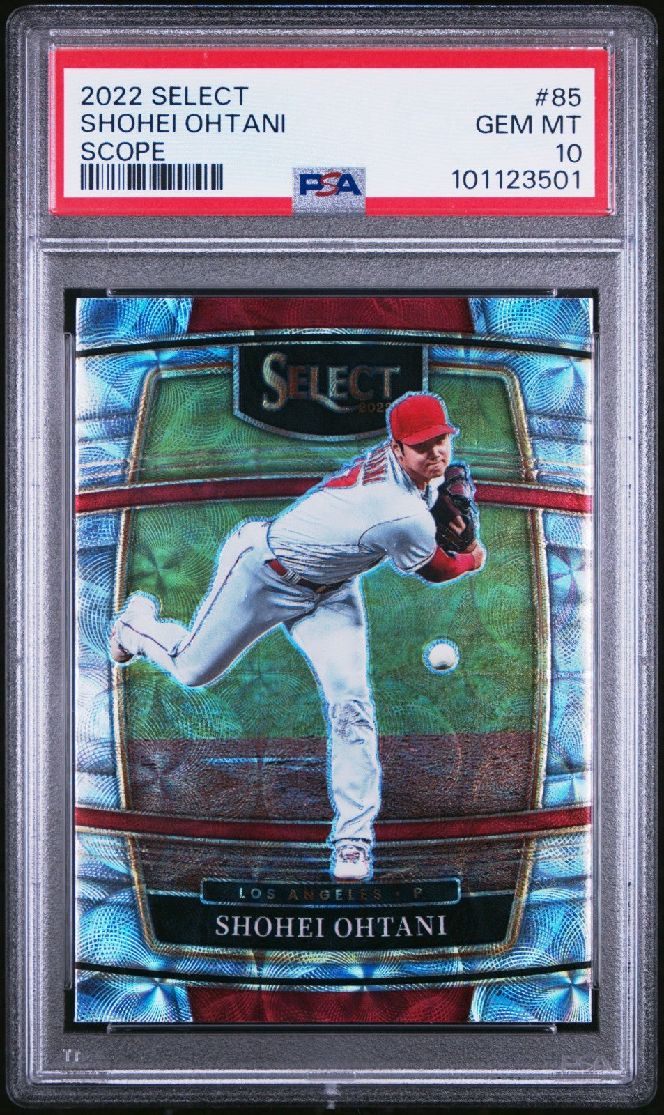 Panini Select Concourse Shohei Ohtani #85 Scope Prizm PSA 10 Baseball Card 2022