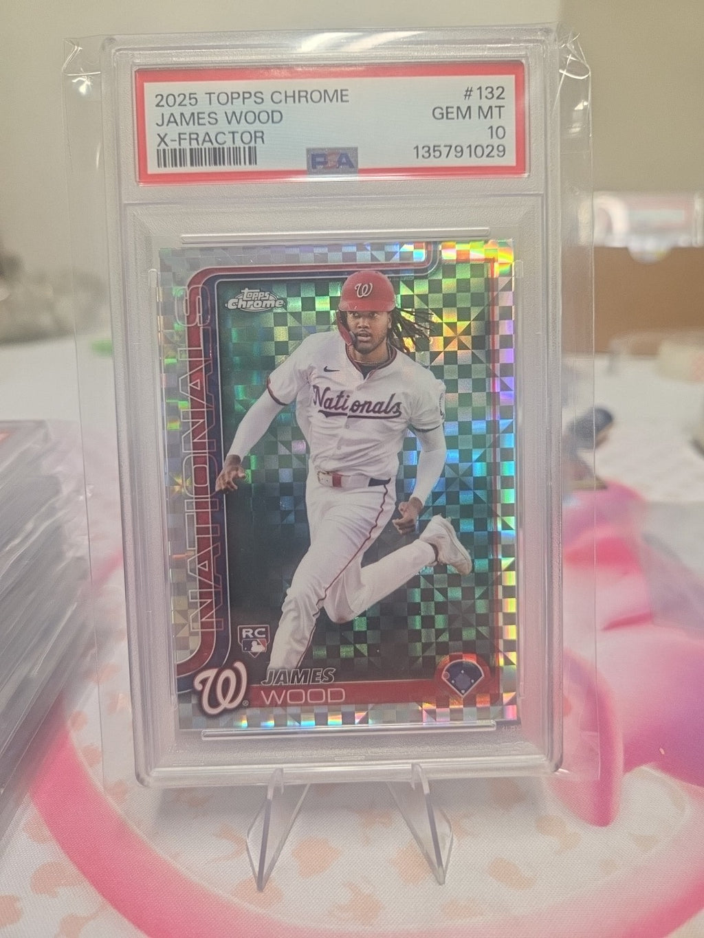 James Wood 2025 Topps Chrome #132 X-Fractor Rookie RC PSA 10