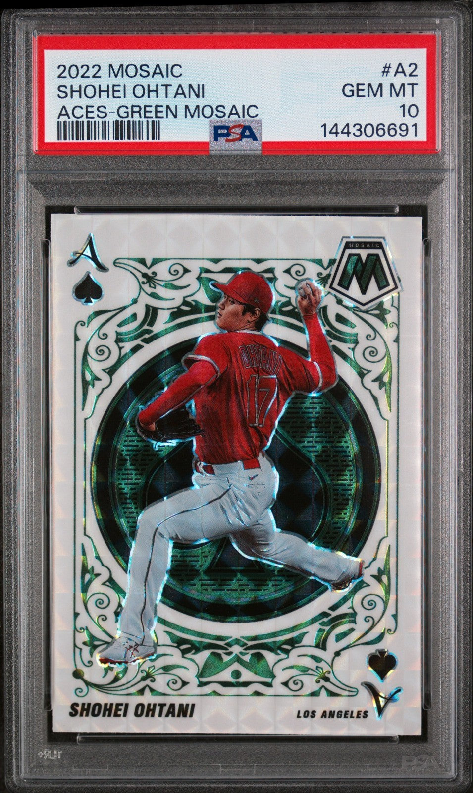 2022 Panini Mosaic - Aces-Green Mosaic Shohei Ohtani #A-2 Low POP!