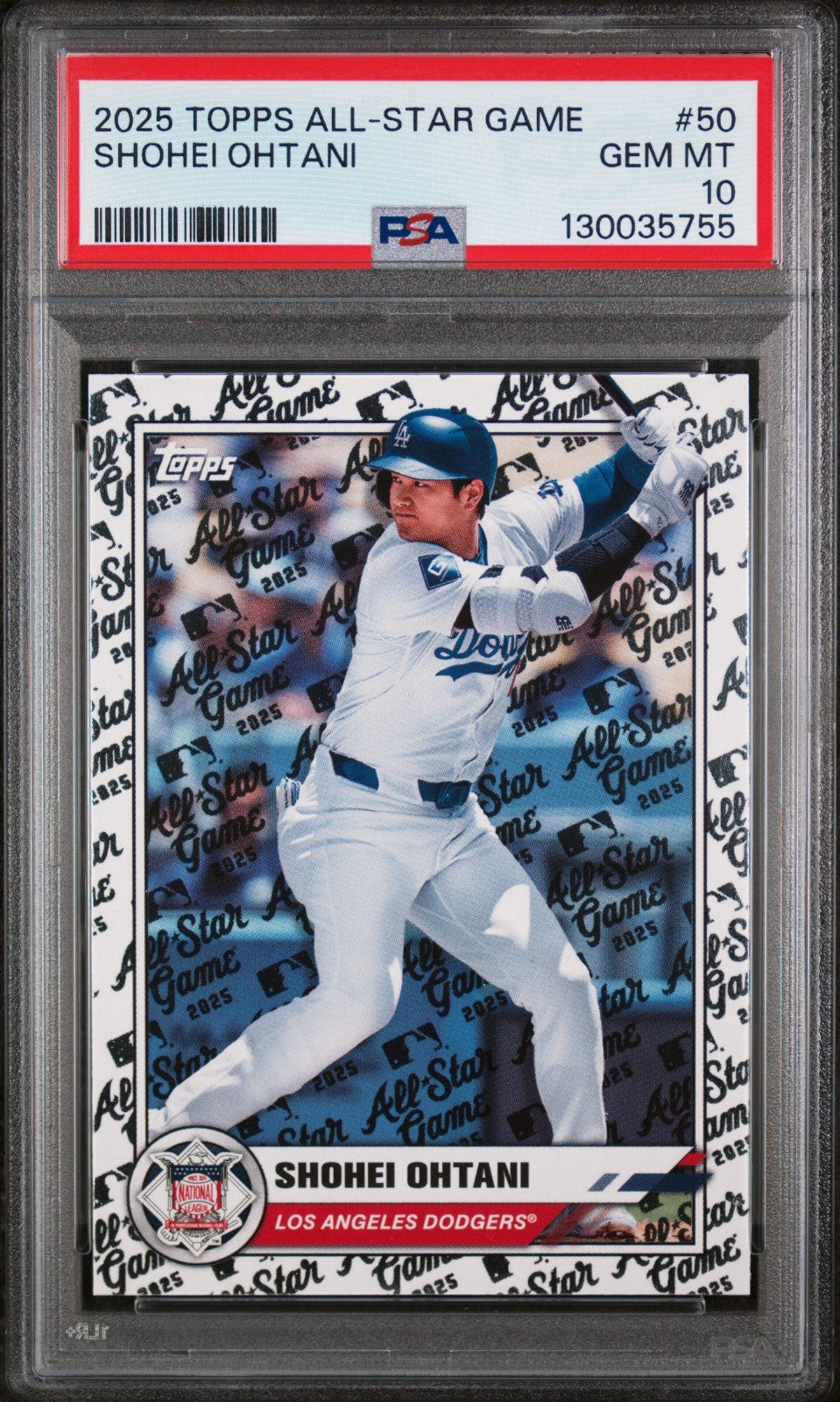 SHOHEI OHTANI #50 2025 TOPPS ALL-STAR GAME LA DODGERS LOW POP OHTANI PSA 10