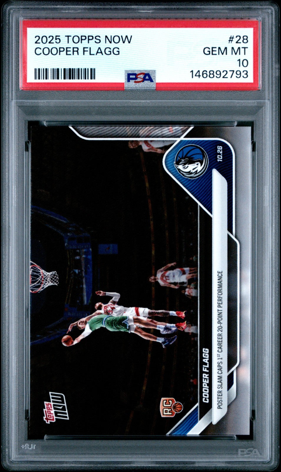 2025 Topps Now Cooper Flagg #28 Poster Slam PSA 10!