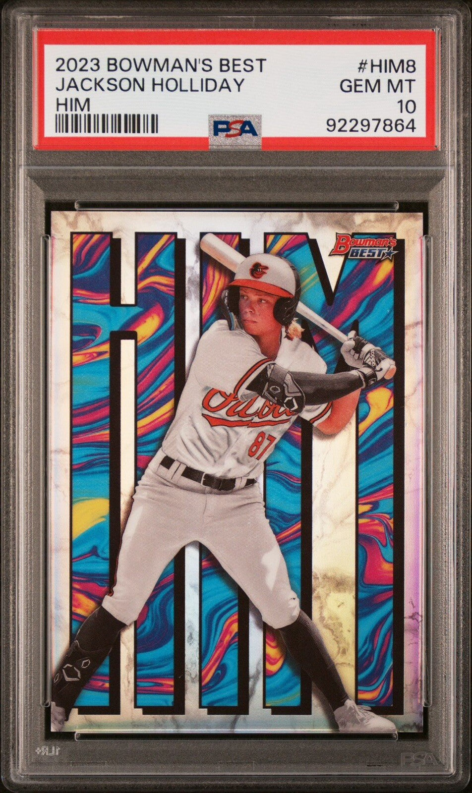 2023 Bowman's Best JACKSON HOLLIDAY HIM Refractor Case Hit SP PSA 10 #HIM-8