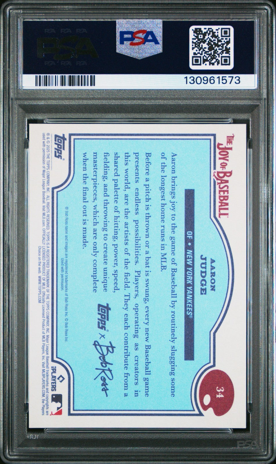 2025 Topps X Bob Ross the Joy of Baseball - Aaron Judge #34 PSA 10
