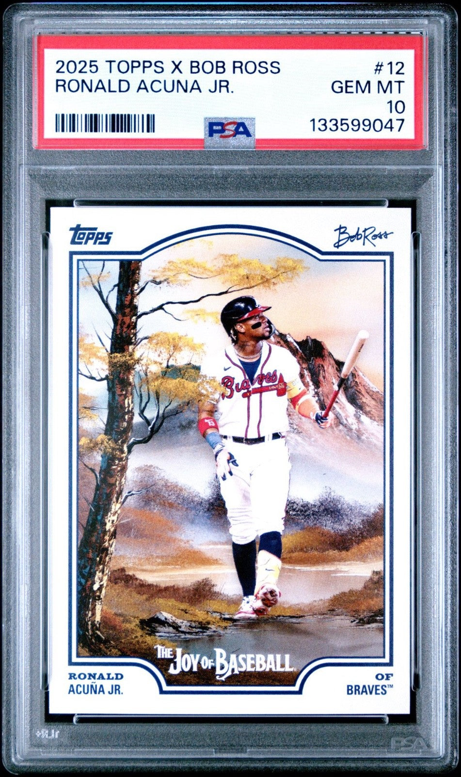 2025 Topps x Bob Ross RONALD ACUNA JR Braves #12 PSA 10 GEM MINT