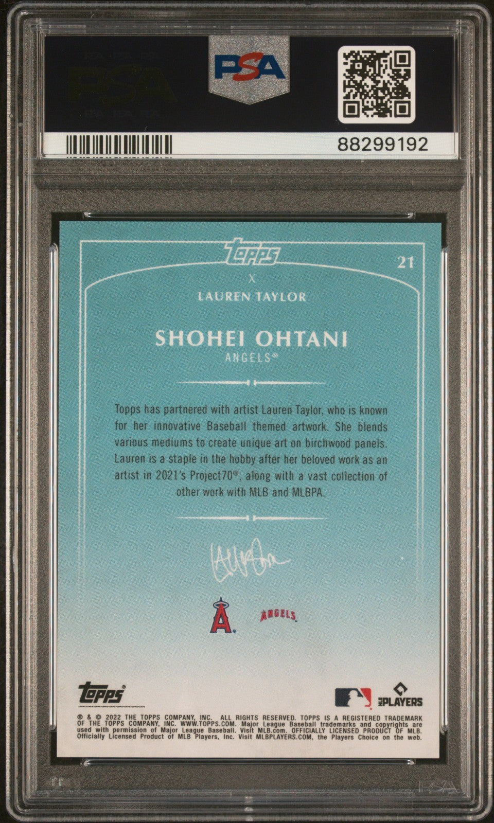 2022 Topps X Lauren Taylor - Shohei Ohtani #21 PSA 10