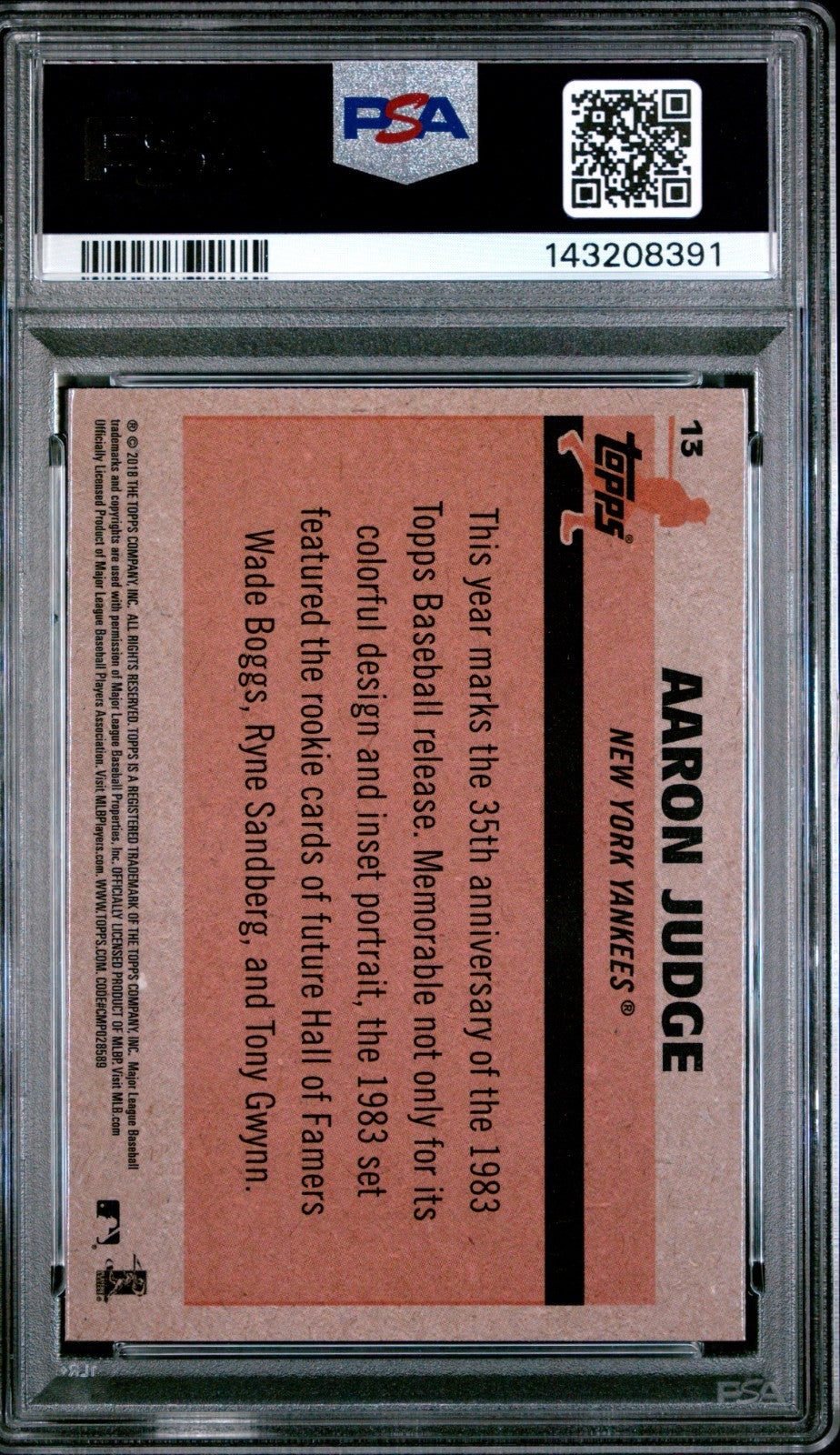2018 AARON JUDGE Topps Chrome Silver Pack  #13 PSA 10 LOW POP!