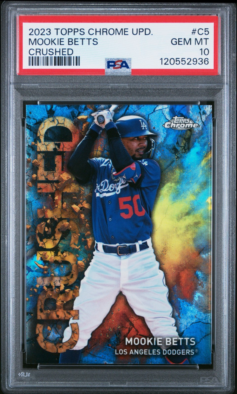 2023 Topps Chrome Update Series - Crushed Mookie Betts #C-5 PSA 10 LOW POP!