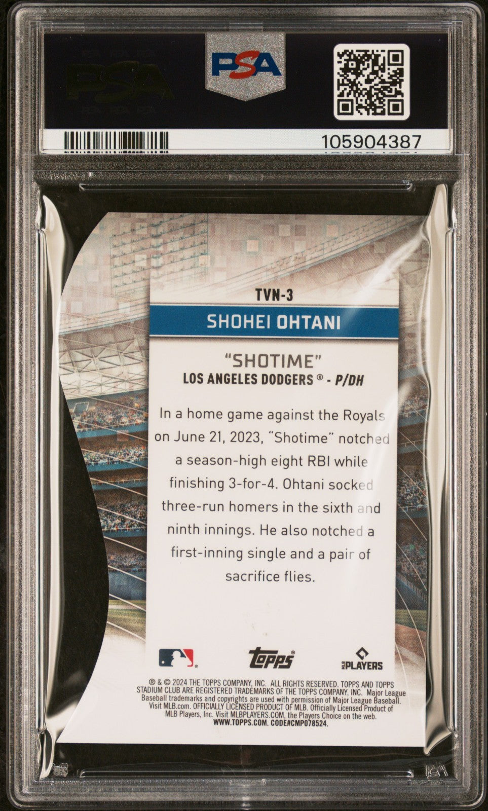 2024 Stadium Club - Triumvirates Nickname Shohei Ohtani #TVN-3 PSA 10 LOW POP!
