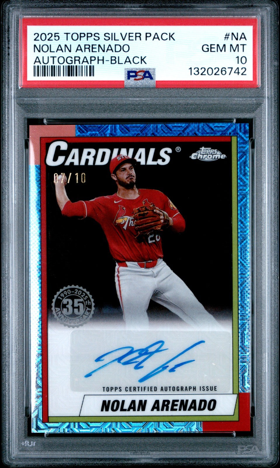 2025 Topps Silver Pack 1990 Autograph-Black Nolan Arenado #NA  / 10 PSA 10!