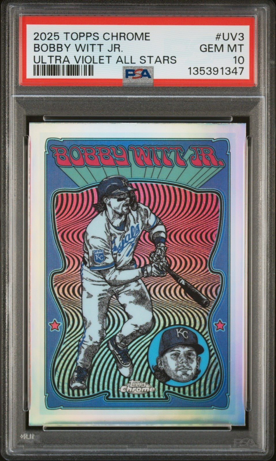 2025 Topps Chrome - Ultraviolet All-Stars Bobby Witt Jr. #UV-3 PSA 10 LOW POP!
