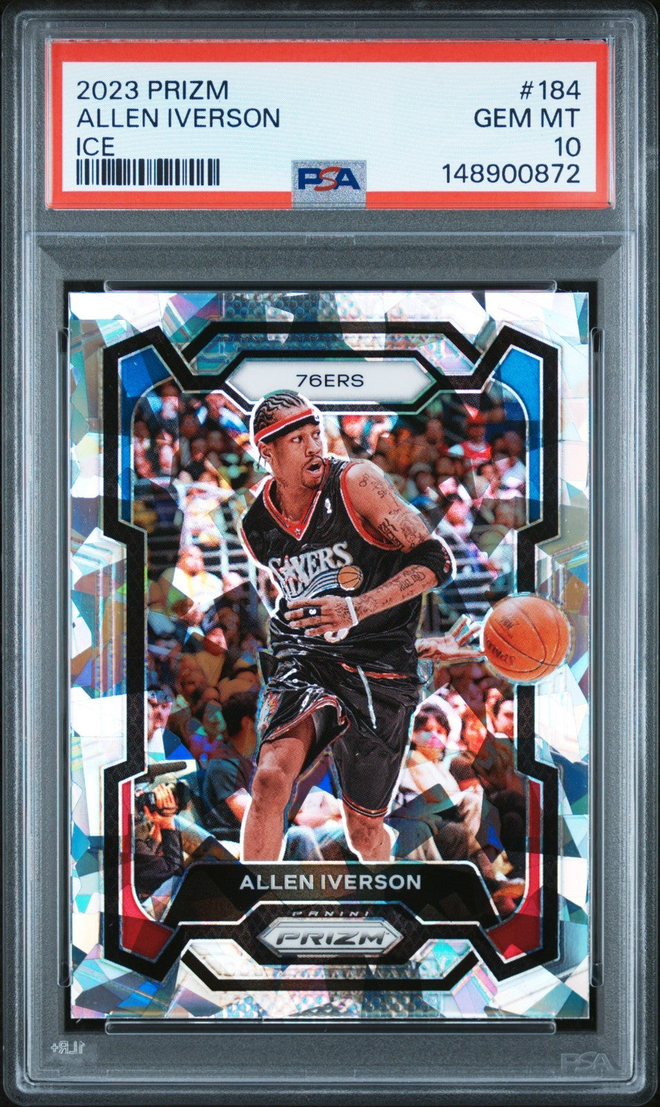 2023-24 Panini Prizm - Allen Iverson #184 Ice Prizm PSA 10 POP 12!