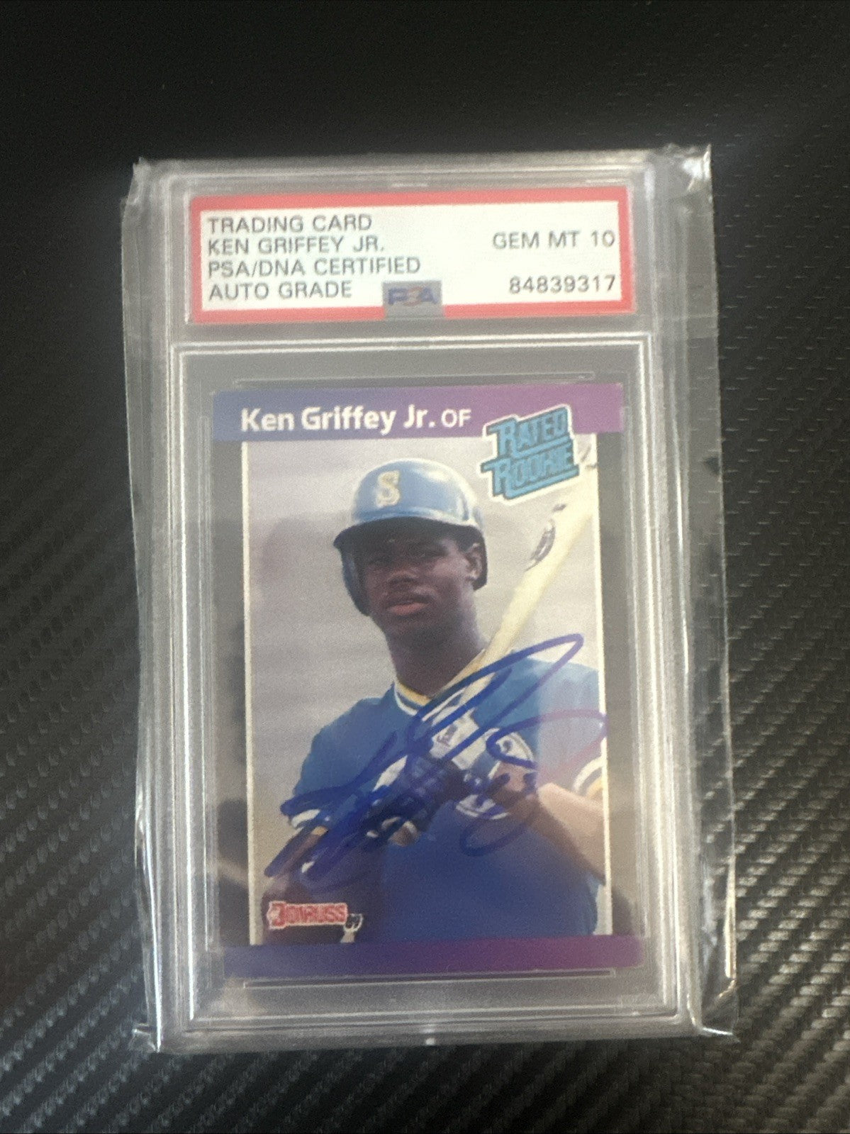 Ken Griffey Jr 1989 Donruss Autograph Rookie Card #33 PSA/DNA 10