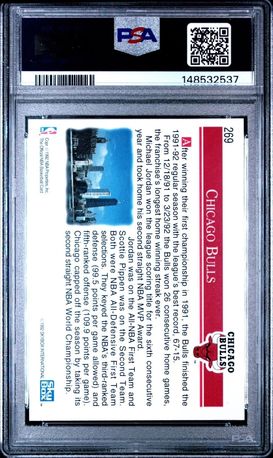 1992-93 NBA Hoops - Michael Jordan, Scottie Pippen, Horace Grant #269 PSA 10