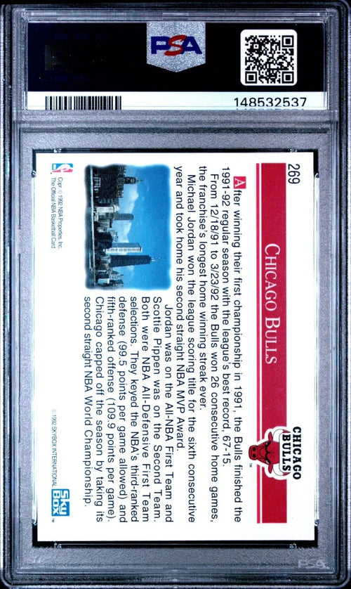 1992-93 NBA Hoops - Michael Jordan, Scottie Pippen, Horace Grant #269 PSA 10