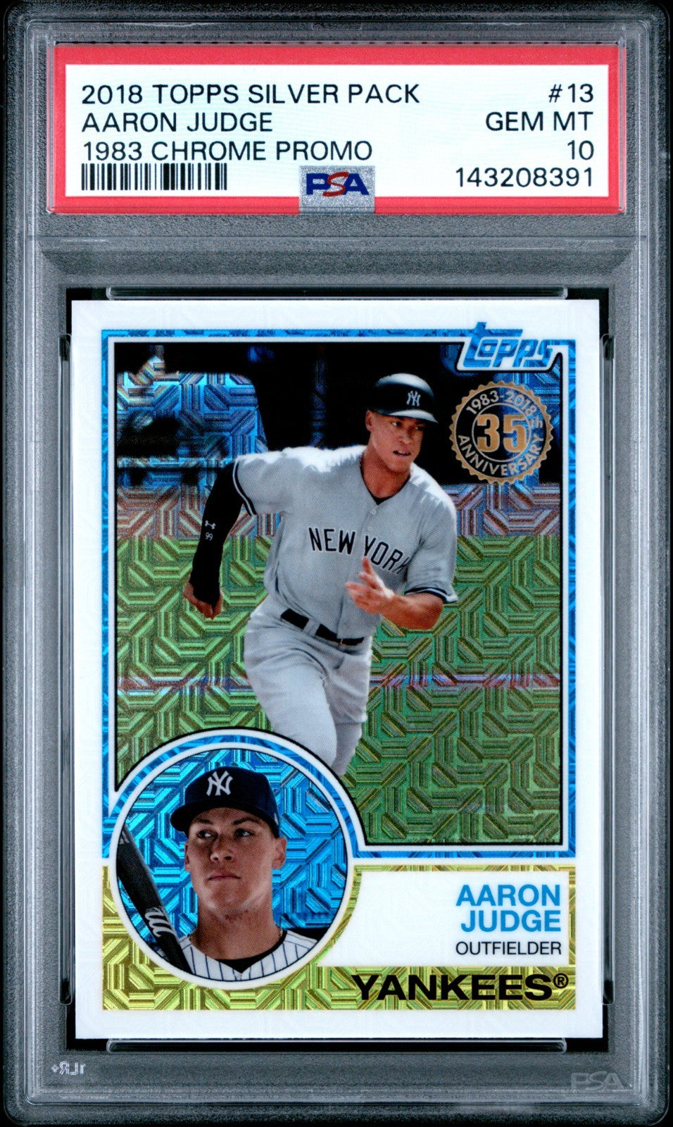 2018 AARON JUDGE Topps Chrome Silver Pack  #13 PSA 10 LOW POP!