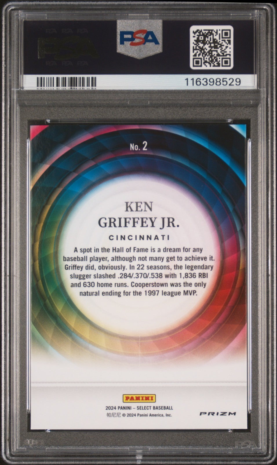 2024 Panini Select Color Wheel Ken Griffey Jr. #2 PSA 10 POP 10!