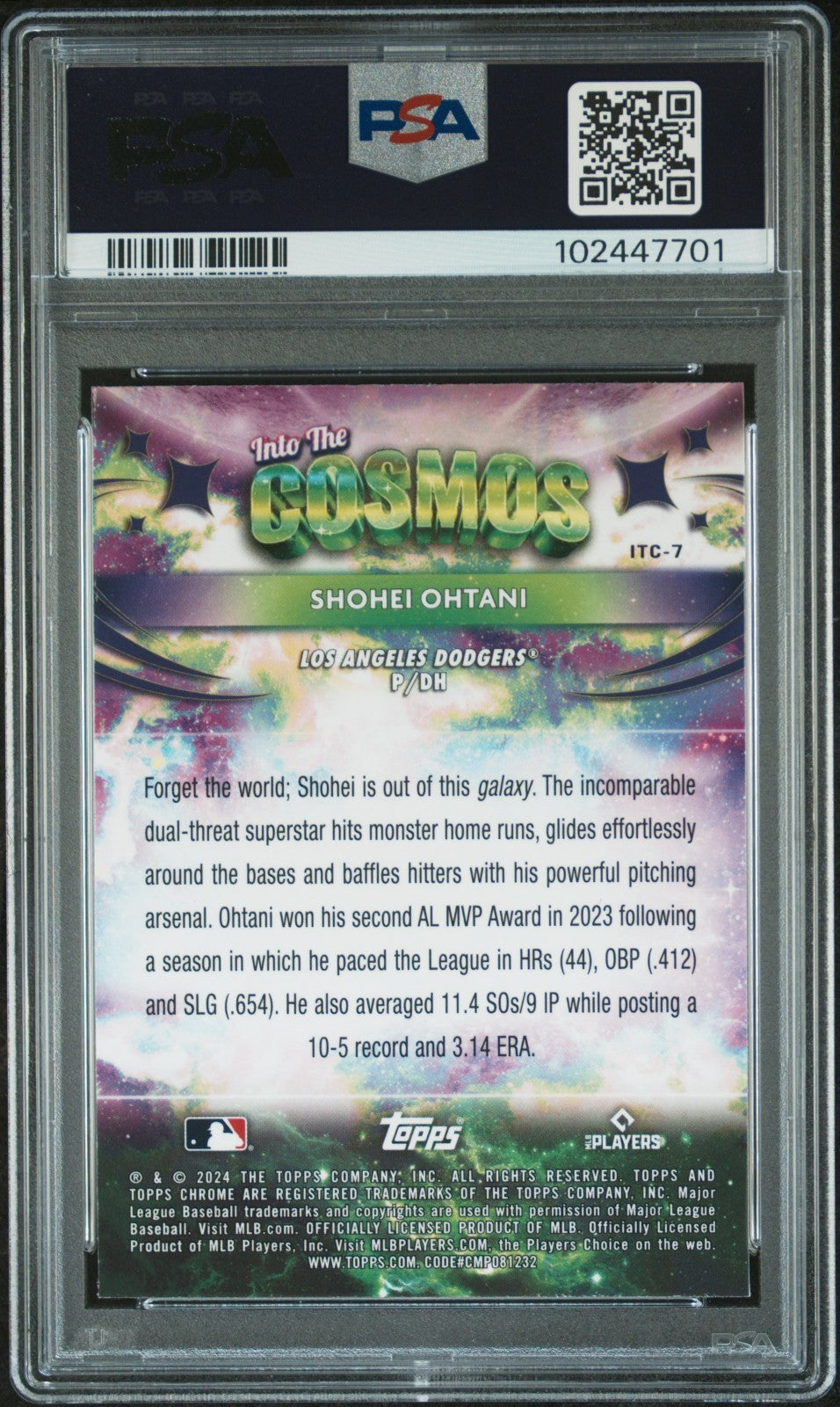 2024 Topps Cosmic Chrome - Into the Cosmos Shohei Ohtani #ITC-7 PSA 10 LOW POP!