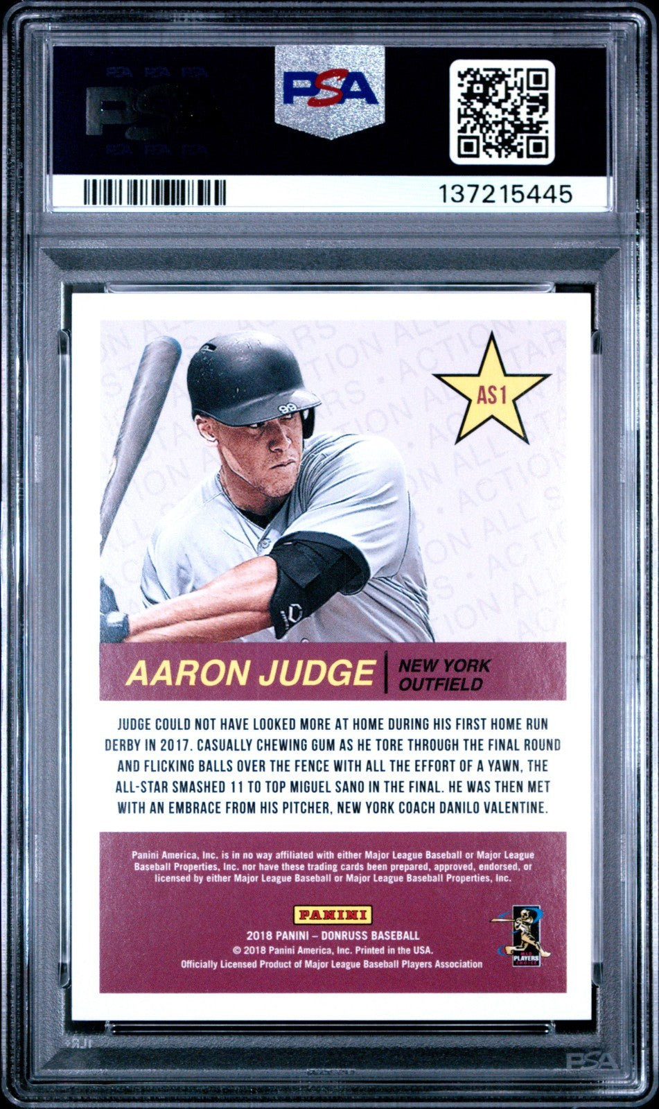 2018 Panini Donruss All-Stars Aaron Judge #AS1 PSA 10