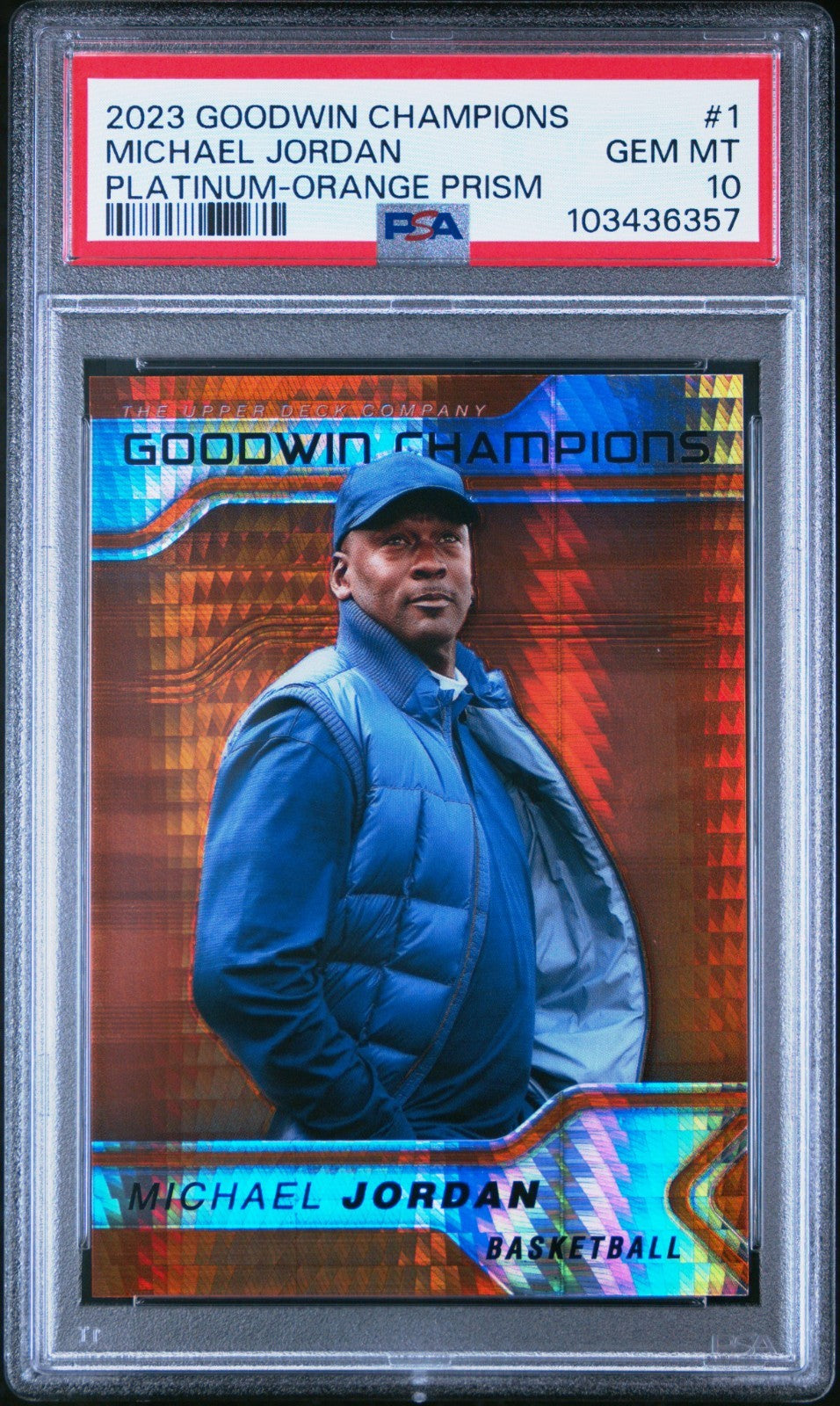 2023 Goodwin Champions - Michael Jordan Platinum Orange Prism /499 POP 10!