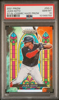 2021 Prizm Stained Glass JUAN SOTO Cosmic Haze Prizm SG-3 PSA10 LOW POP!