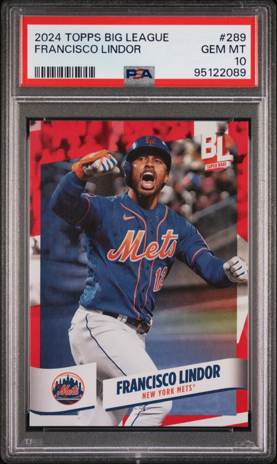2024 Topps Big League - Rare Red Foil Francisco Lindor #289 PSA 10
