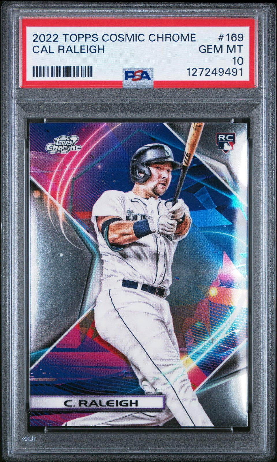 2022 Topps Cosmic Chrome Cal Raleigh RC Rookie #169 Mariners PSA 10