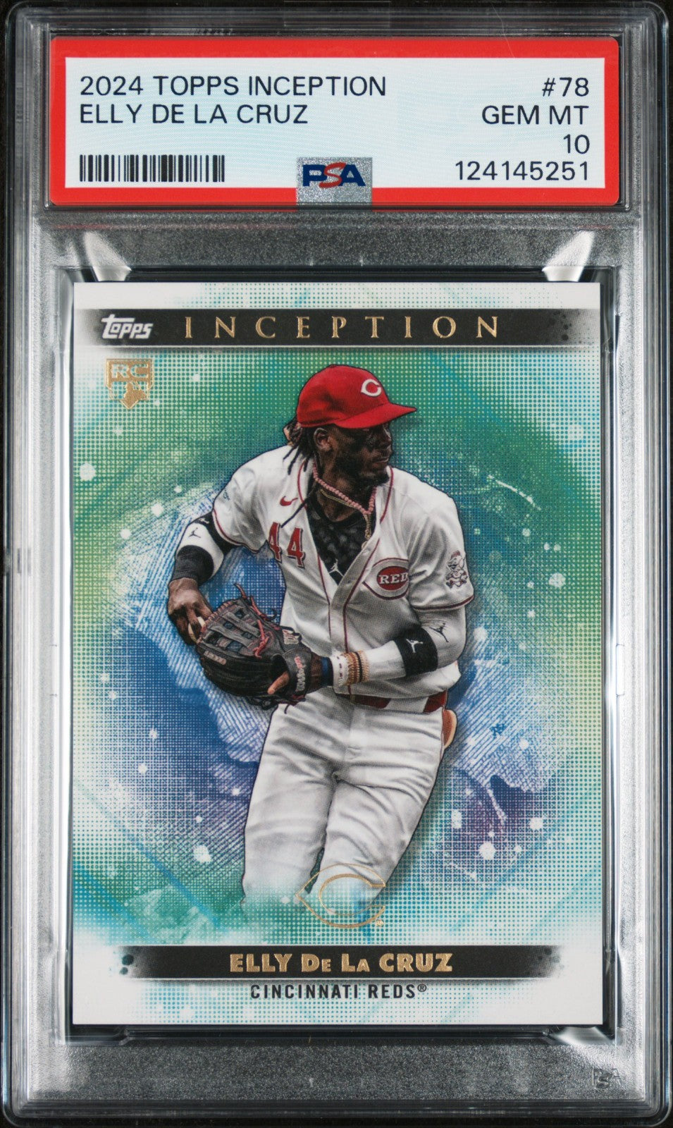 2024 Topps Inception MLB 78 Elly De La Cruz Green RC Reds Rookie PSA 10