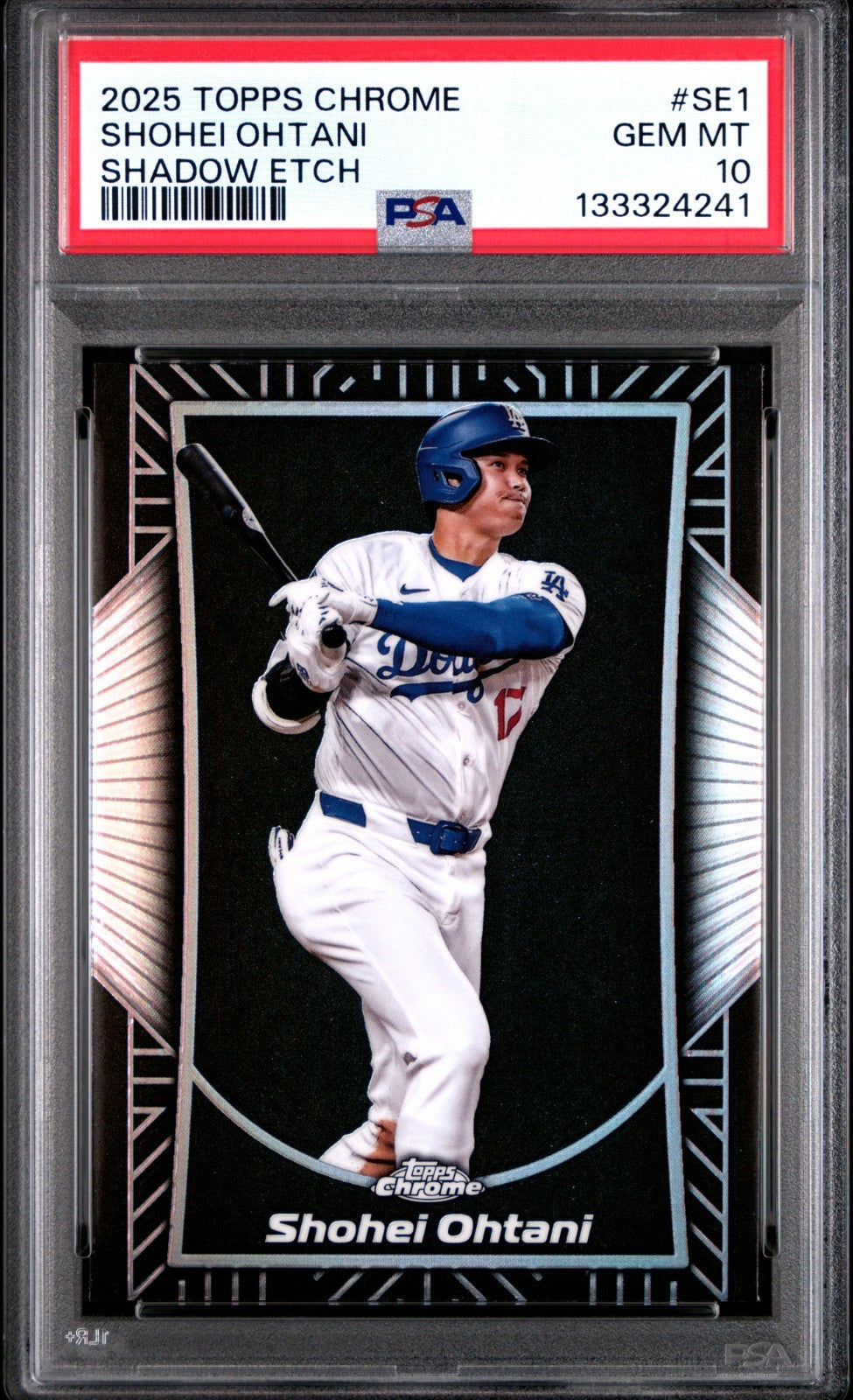 Shohei Ohtani 2025 Topps Chrome Shadow Etch SP #SE1 PSA 10 Dodgers
