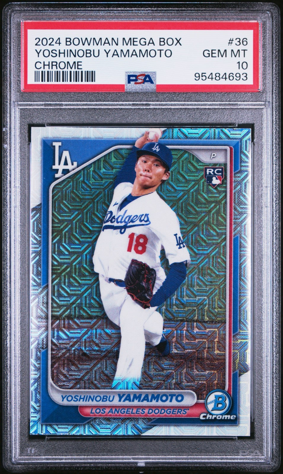 Yoshinobu Yamamoto 2024 Bowman Chrome Mega Box Mojo Refractor #36 PSA 10 Dodgers