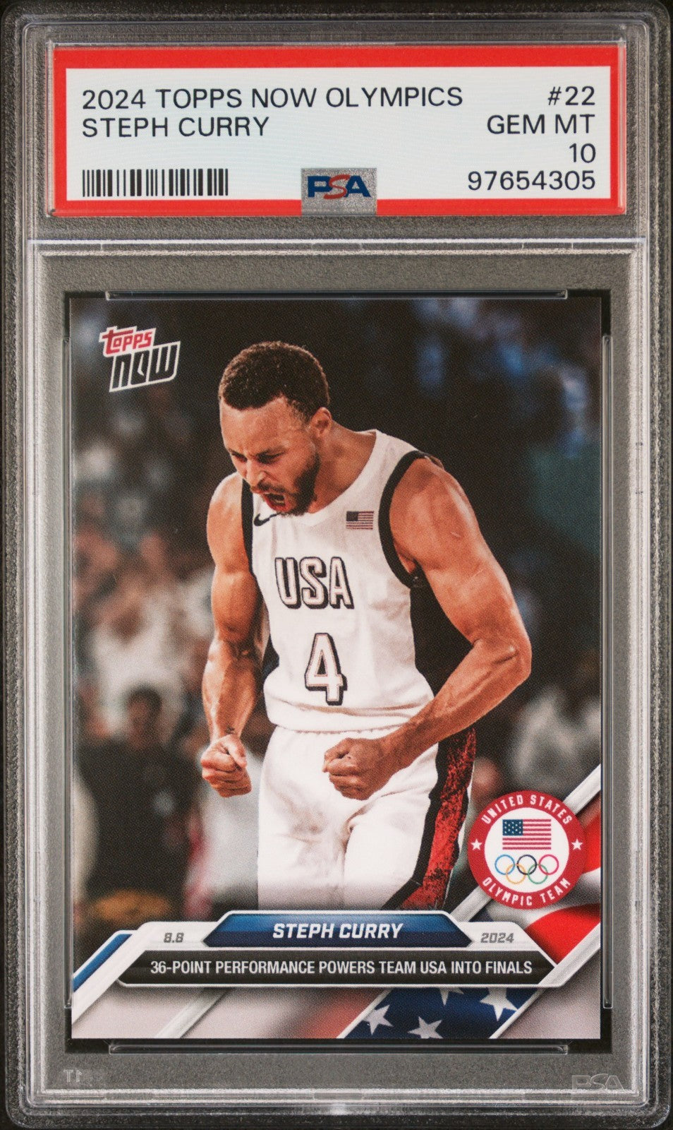 2024 Topps Now Olympic Games Stephen Curry #22 PSA 10!